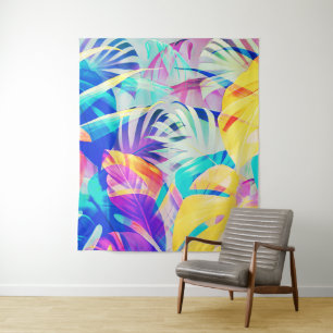 Moderne abstrakte florale Pastellfarbe Wandteppich