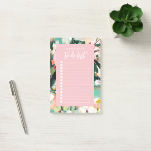 Moderne abstrakte Floralkunst-To-Do-Liste Post-it Klebezettel