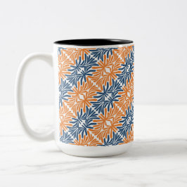 Moderne Abstrakte Florals Zweifarbige Tasse