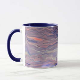 Moderne abstrakte Fluid Art Acryl Guss Blau Marmor Tasse