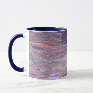 Moderne abstrakte Fluid Art Acryl Guss Blau Marmor Tasse