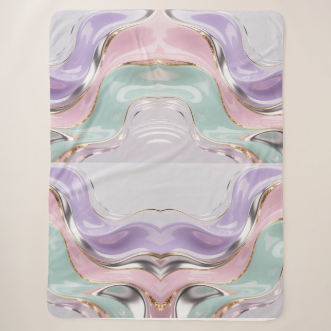 Moderne abstrakte Fluid-Art-Musterdecke  Sherpadecke (Vorderseite)