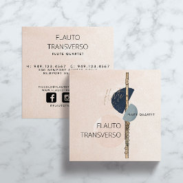 Moderne Abstrakte Flutkonzerne Blush & Navy Social Quadratische Visitenkarte