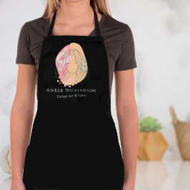 Moderne Abstrakte Formen Boho Orange Pink Frauenkl Schürze