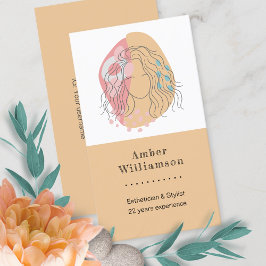 Moderne Abstrakte Formen Boho Orange Pink Frauenkl Visitenkarte