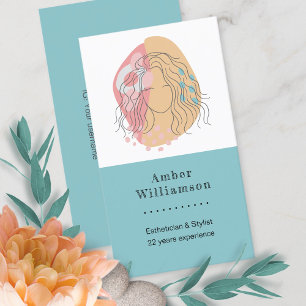 Moderne Abstrakte Formen Boho Orange Pink Frauenkl Visitenkarte