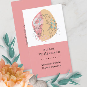Moderne Abstrakte Formen Boho Orange Pink Frauenkl Visitenkarte