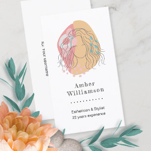 Moderne abstrakte Formen Boho Orange Rosa Frau Chi Visitenkarte
