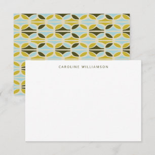 Moderne Abstrakte Formen Grün Blau Individuelle Na Mitteilungskarte