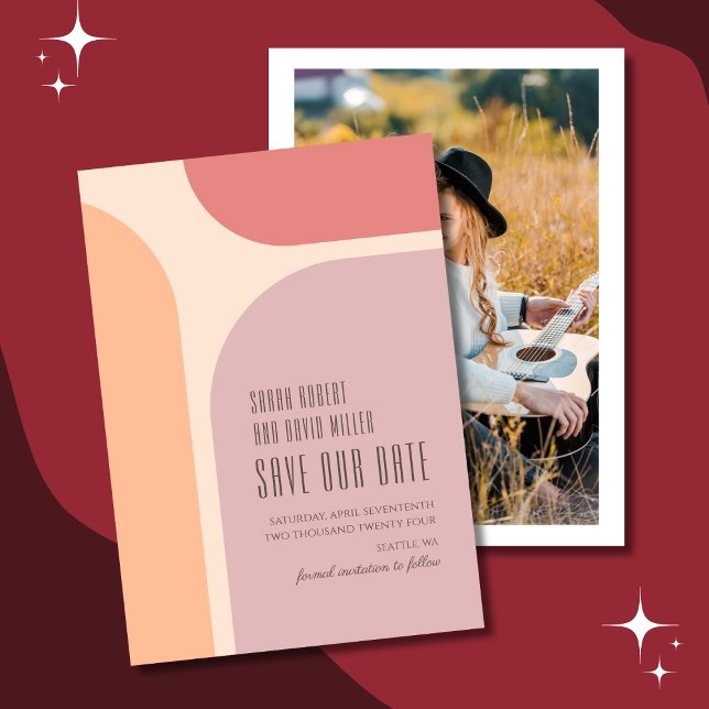 Moderne Abstrakte Formen Hochzeit Save The Date (Von Creator hochgeladen)