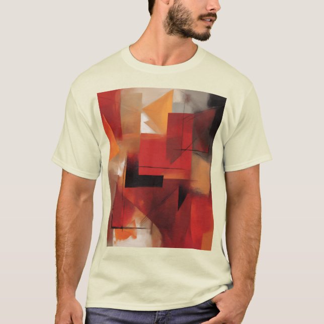 Moderne Abstrakte Formen Malerei Kunst T-Shirt (Vorderseite)