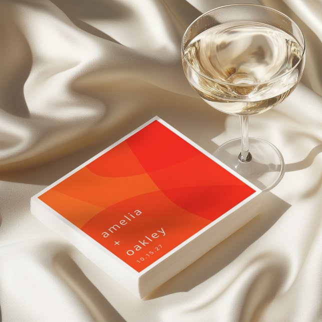 Moderne Abstrakte Formen Orange fett kundenspezifi Serviette (Von Creator hochgeladen)