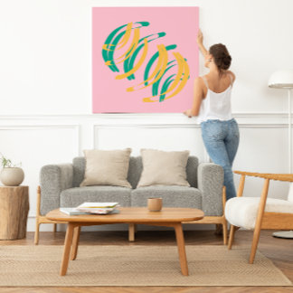 Moderne Abstrakte Formen - rosa gelb Poster