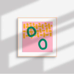 Moderne Abstrakte Formen - rosa gelb Poster