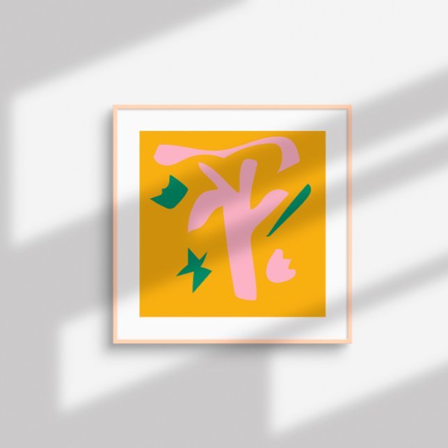 Moderne Abstrakte Formen - rosa gelb Poster (Von Creator hochgeladen)