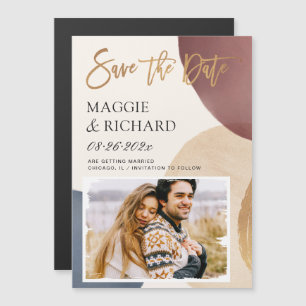 Moderne Abstrakte Formen Save the Date Magnetkarte