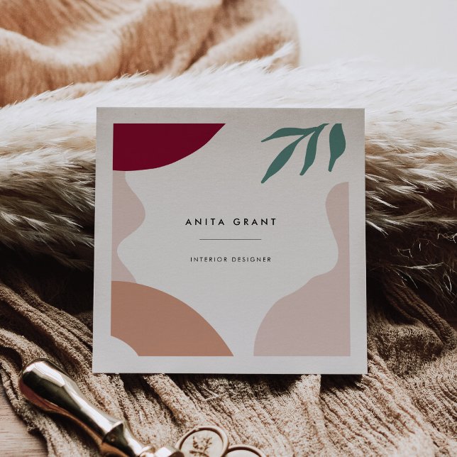 Moderne abstrakte Formen, zeitgenössischer Platz Quadratische Visitenkarte (Von Creator hochgeladen)