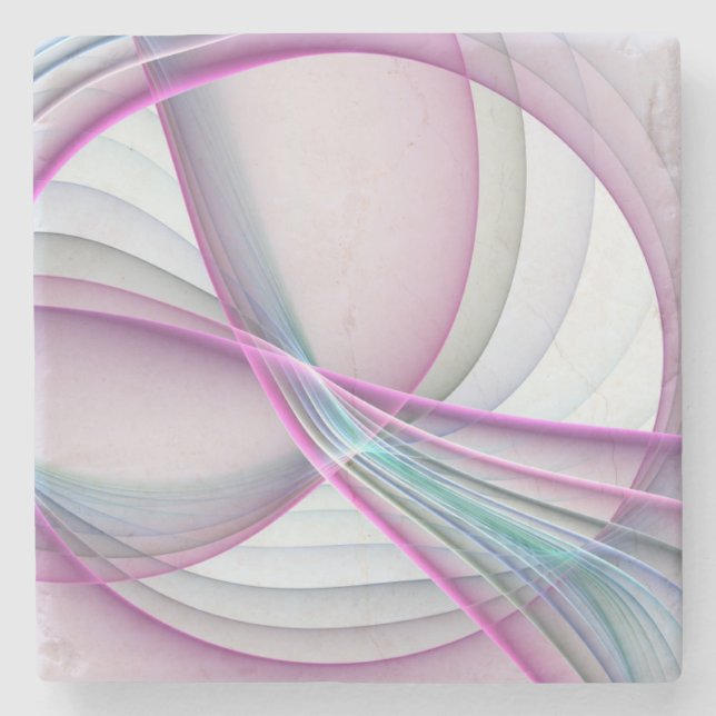 Moderne Abstrakte Fraktal-Kunst Steinuntersetzer (Vorderseite)