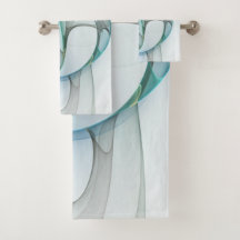 Moderne abstrakte fraktale Kunst Blau Türkis Grau