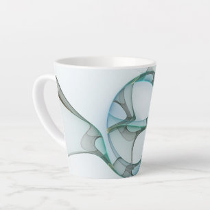Moderne abstrakte fraktale Kunst Blau Türkis Grau Milchtasse