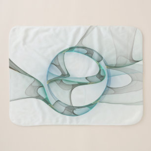 Moderne abstrakte fraktale Kunst Blau Türkis Grau Sherpadecke
