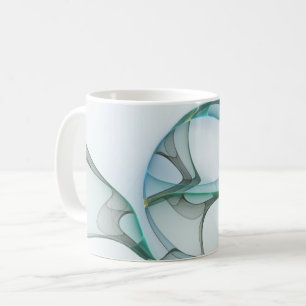 Moderne abstrakte fraktale Kunst Blau Türkis Grau Tasse