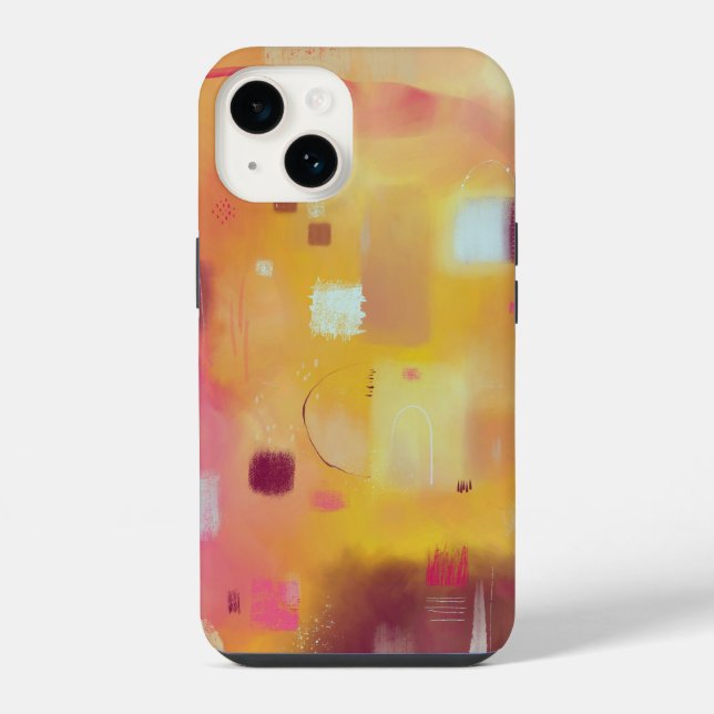Moderne Abstrakte Gelb iPhone Hülle (Rückseite)