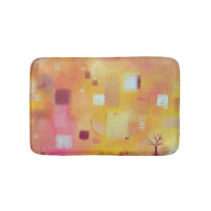 Moderne Abstrakte Gelbe Farbe Kunst Badematte