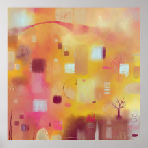 Moderne Abstrakte Gelbfärbung