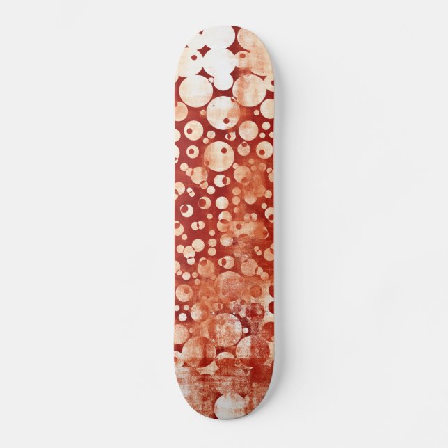 Moderne, Abstrakte, gemusterte Rote Blüten Skateboard (Vorderseite)