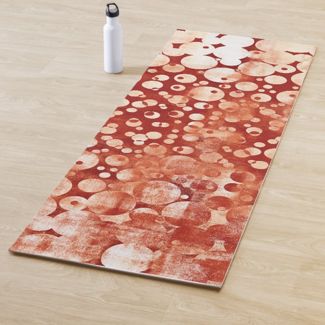 Moderne, Abstrakte, gemusterte Rote Blüten Yogamatte (Beispiel)