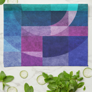 Moderne abstrakte geometrische Blaue grüne rosa Kr Geschirrtuch