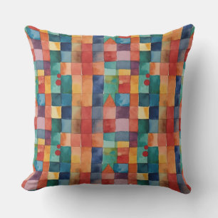 Moderne abstrakte geometrische blaue orange Wasser Kissen