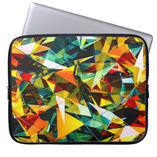 Moderne abstrakte geometrische bunte Kristallglas Laptopschutzhülle