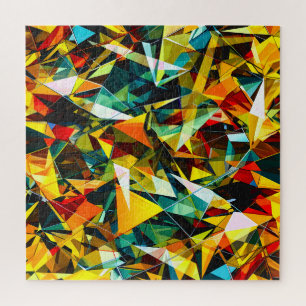 Moderne abstrakte geometrische bunte Kristallglas Puzzle