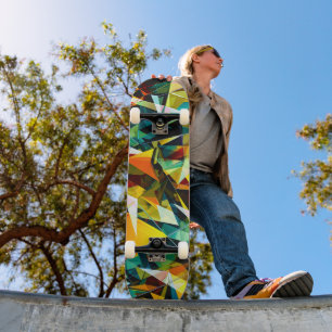 Moderne abstrakte geometrische bunte Kristallglas Skateboard