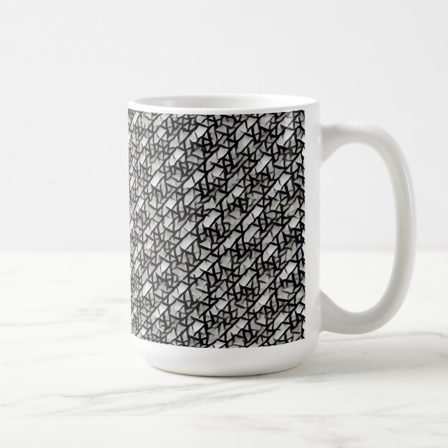 Moderne abstrakte geometrische digitale Muster 127 Kaffeetasse (Rechts)
