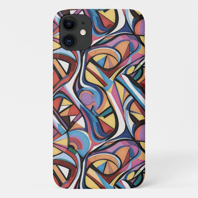 Moderne abstrakte geometrische digitale Muster 48 Case-Mate iPhone Hülle (Rückseite)