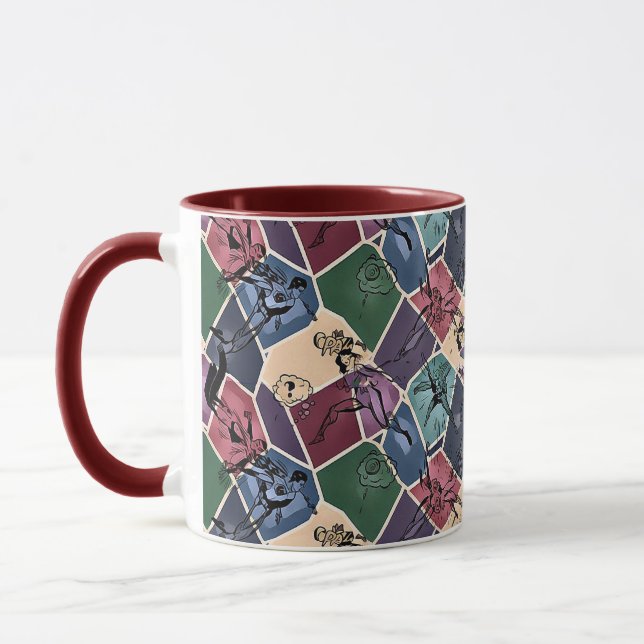 Moderne abstrakte geometrische digitale Muster 59 Tasse (Links)