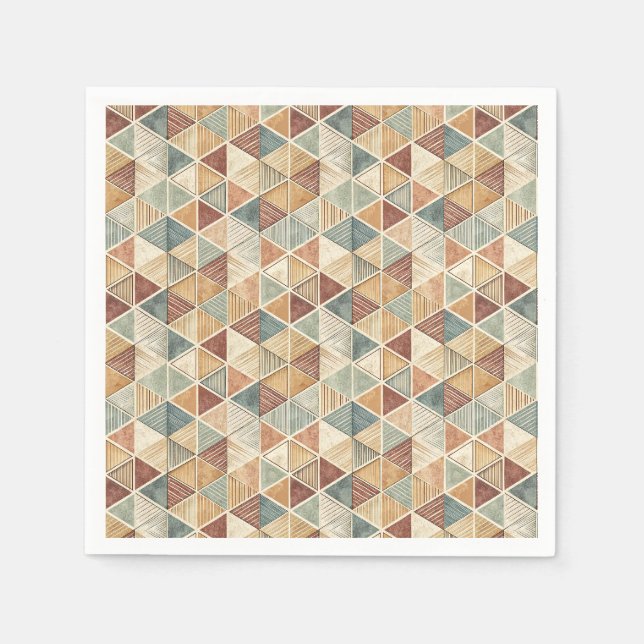 Moderne abstrakte geometrische Dreiecksdesign-Must Serviette (Vorderseite)