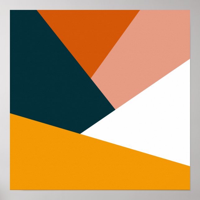 Moderne abstrakte geometrische Farbblockmuster Poster (Vorne)