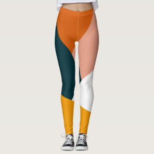 Moderne abstrakte geometrische Farblockmuster Leggings