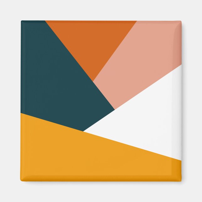 Moderne abstrakte geometrische Farblockmuster Magnet (Vorne)