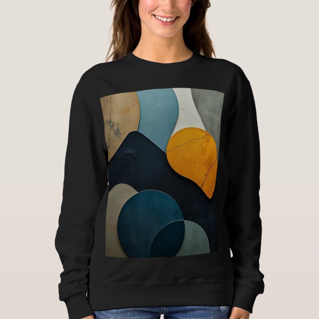 Moderne Abstrakte Geometrische Formen Texturierte  Sweatshirt (Vorderseite)