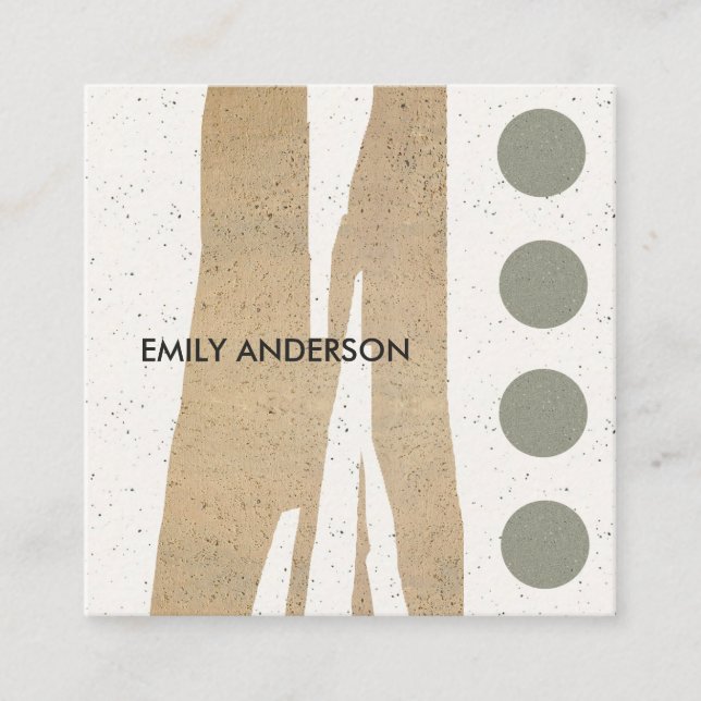 MODERNE ABSTRAKTE GEOMETRISCHE KERAMIK TEXTURE QUADRATISCHE VISITENKARTE (Vorderseite)