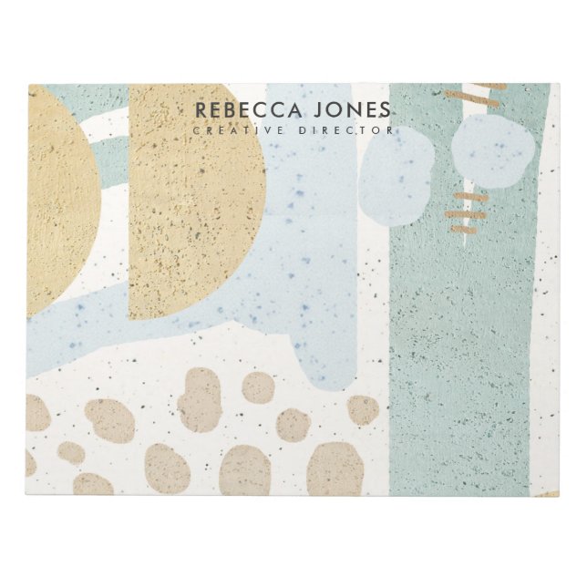 MODERNE ABSTRAKTE GEOMETRISCHE KUNST KERAMIK TEXTU NOTIZBLOCK (Vorderseite)