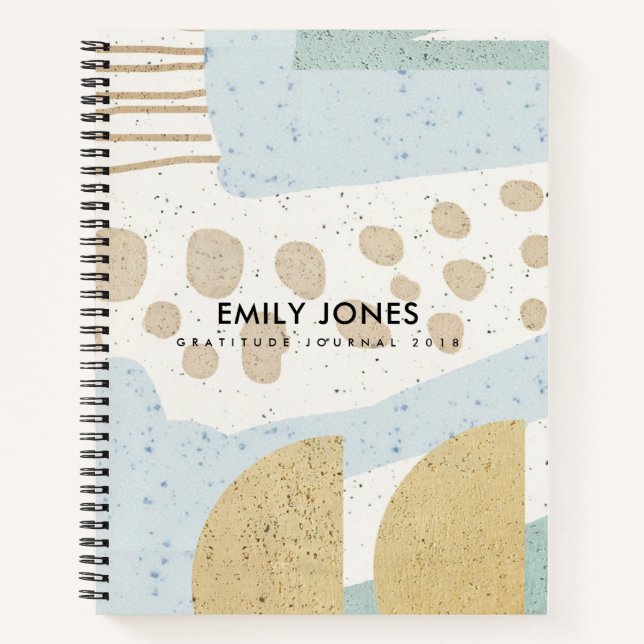 MODERNE ABSTRAKTE GEOMETRISCHE KUNST KERAMIK TEXTU NOTIZBUCH (Vorderseite)