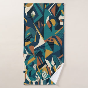 Moderne abstrakte geometrische Kunst - Retro Türki Badhandtuch Set