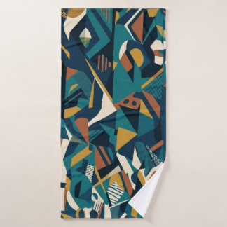 Moderne abstrakte geometrische Kunst - Retro Türki Badhandtuch Set