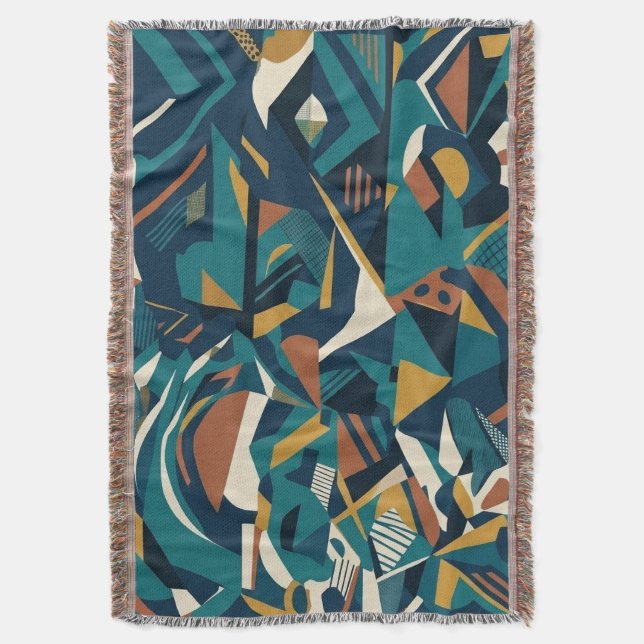 Moderne abstrakte geometrische Kunst - Retro Türki Decke (Vorderseite Vertikal)